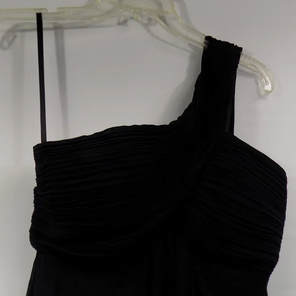 Ever Pretty Black Pleated Bodice One Shoulder Dress Size 4 NWT - Picture 6 of 12